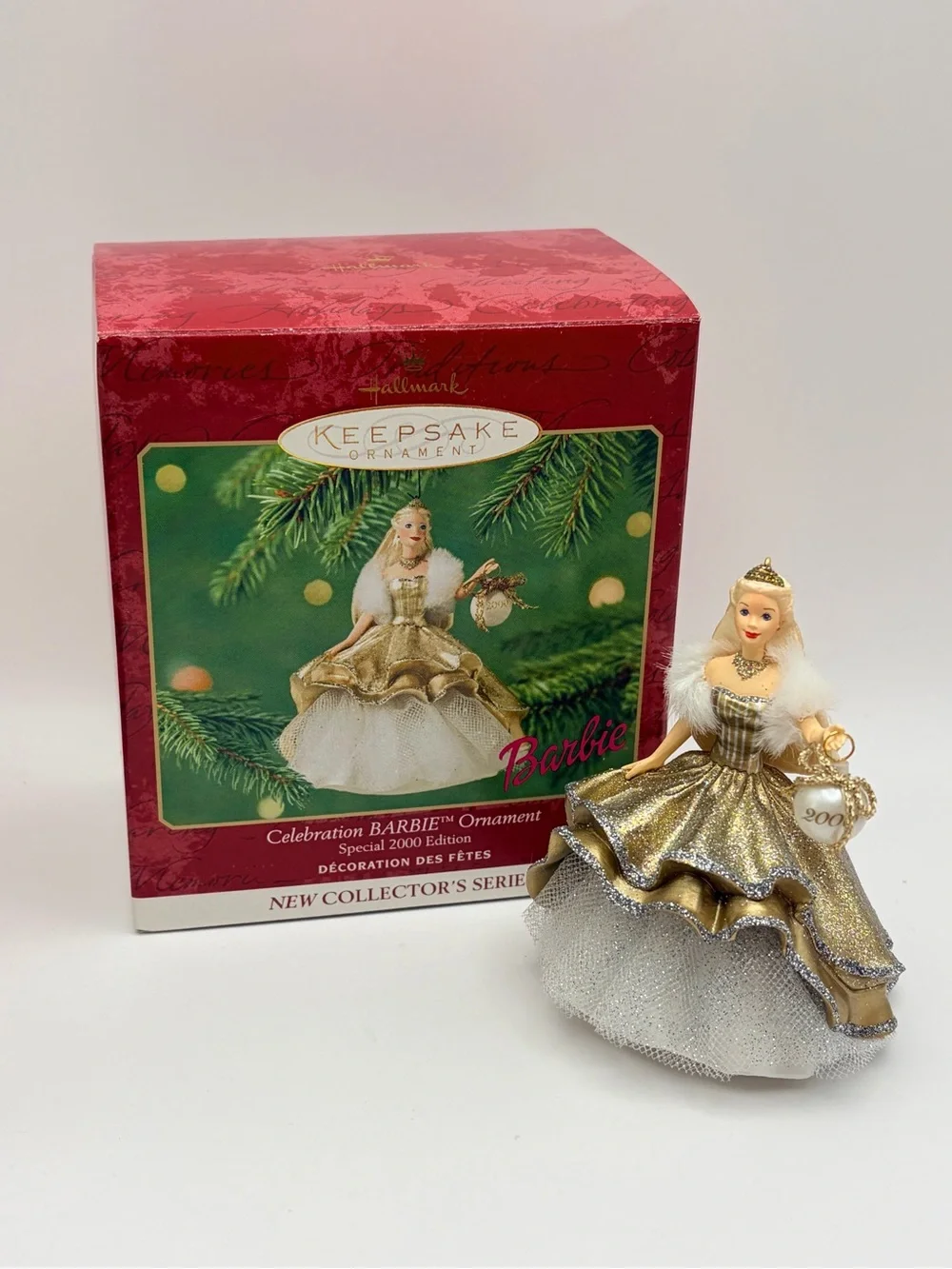 Hallmark Keepsake Ornament 2000 Celebration BARBIE Ornament Special Edition Gold